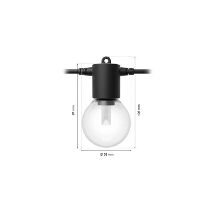 Philips - ściemnialna girlanda ogrodowa LED RGBW Hue FESTAVIA, 20 diod LED, 14 m, IP65