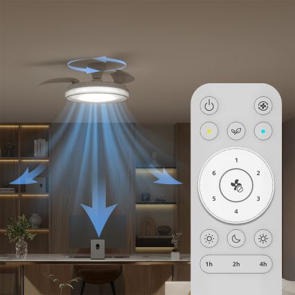 Philips - LED Ściemnialna lampa sufitowa z wentylatorem BLISS LED/35W/230V biała + pilot zdalnego sterowania