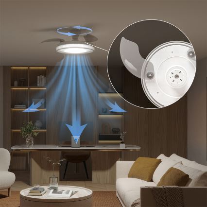 Philips - LED Ściemnialna lampa sufitowa z wentylatorem BLISS LED/35W/230V biała + pilot zdalnego sterowania