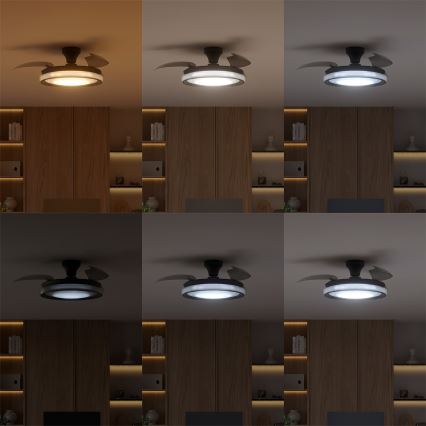 Philips - LED ściemnialna lampa sufitowa z wentylatorem BLISS LED/35W/230V czarna + pilot zdalnego sterowania