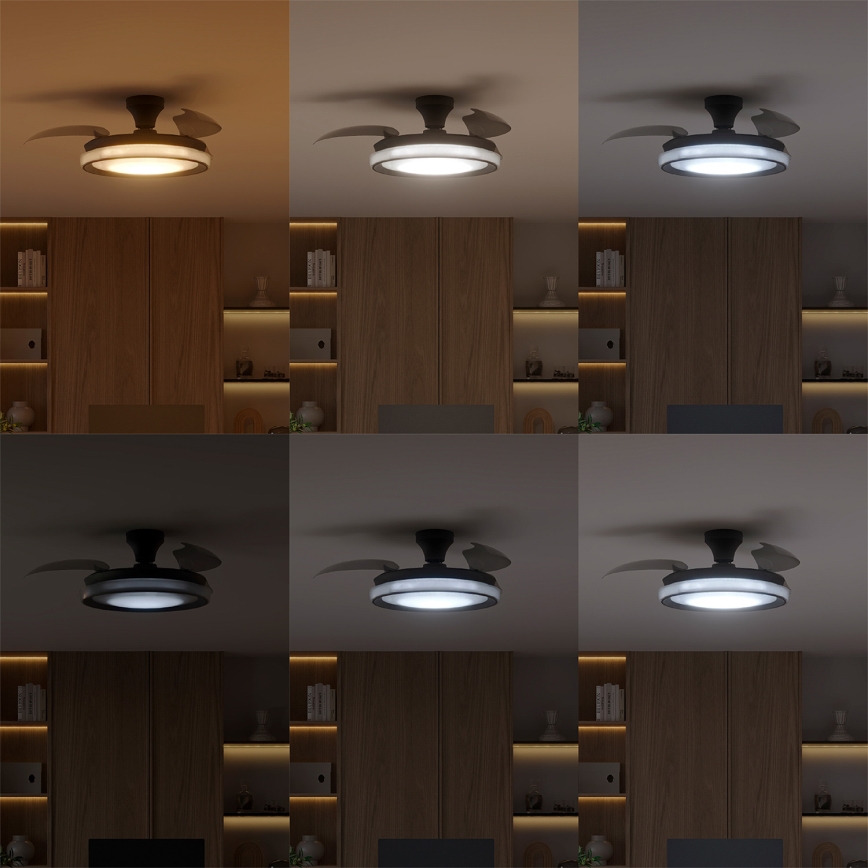 Philips - LED ściemnialna lampa sufitowa z wentylatorem BLISS LED/35W/230V czarna + pilot zdalnego sterowania