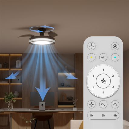Philips - LED ściemnialna lampa sufitowa z wentylatorem BLISS LED/35W/230V czarna + pilot zdalnego sterowania