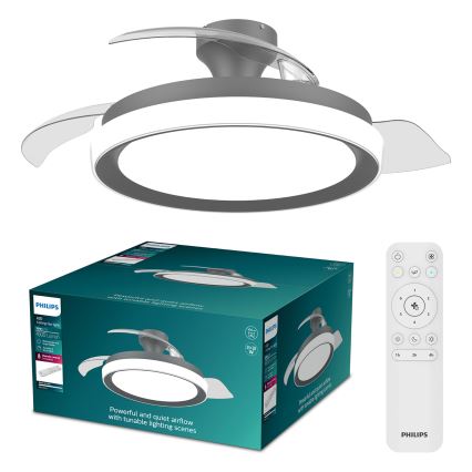 Philips - LED ściemnialna lampa sufitowa z wentylatorem BLISS LED/35W/230V czarna + pilot zdalnego sterowania