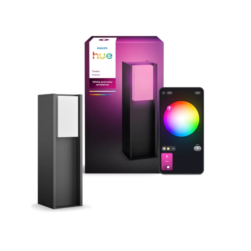 Philips - ściemnialna lampa zewnętrzna LED Hue TURACO 1xE27/8,1W/230V 40 cm IP44