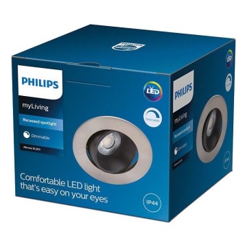 Philips - Ściemnialna oprawa łazienkowa ABROSA LED/9W/230V IP44
