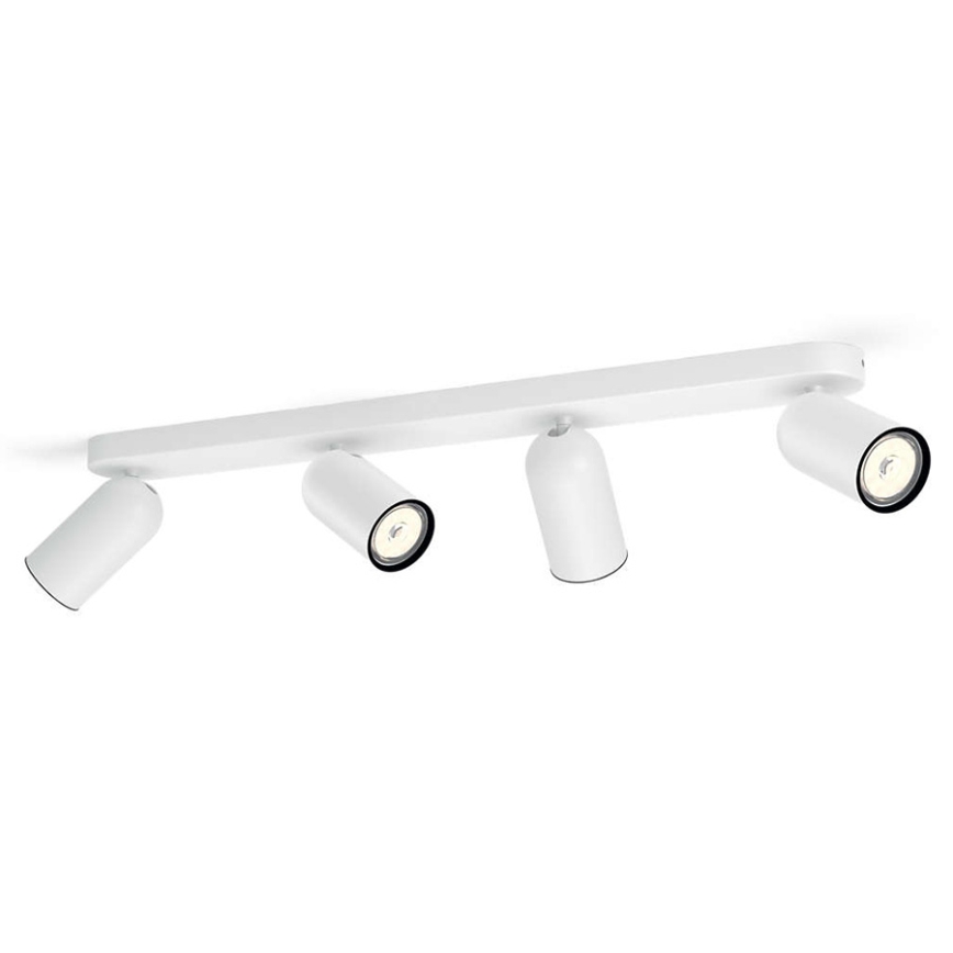 Philips - LED RGBW ściemnialna oprawa punktowa PONGEE 4xGU10/4,9W/230V 2700-6500K biała