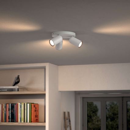 Philips - LED RGBW ściemnialna oprawa punktowa PONGEE 3xGU10/4,8W/230V 3000K biała + pilot zdalnego sterowania