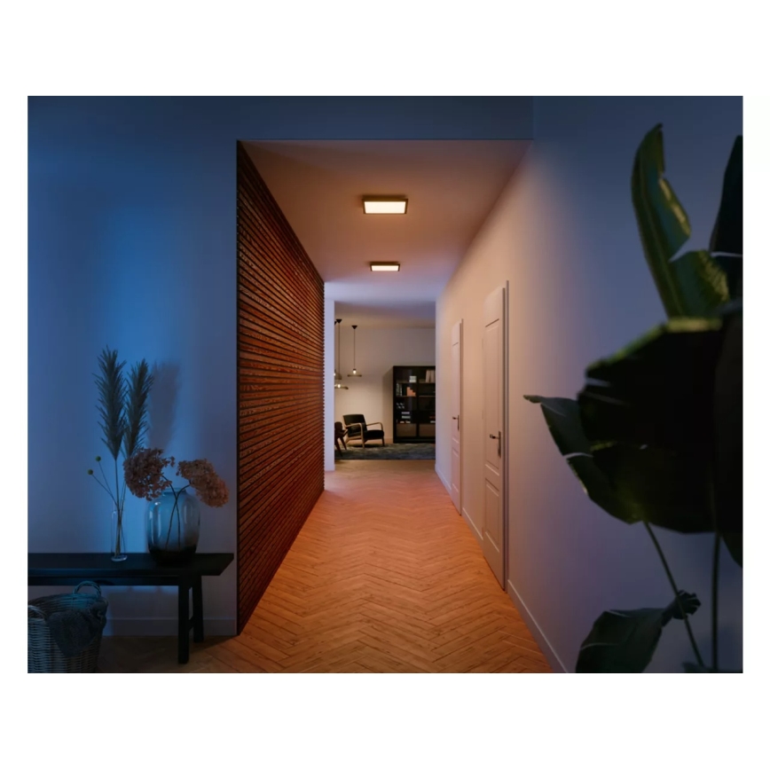 Philips - ściemnialna oprawa sufitowa LED Hue AURELLE LED/19W/230V 2200-6500K 30x30 cm czarna
