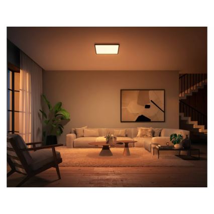 Philips - Ściemnialna oprawa sufitowa LED Hue AURELLE LED/39W/230V 2200-6500K 60x60 cm czarna