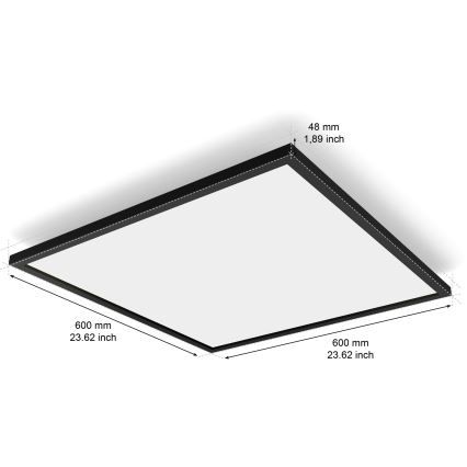 Philips - Ściemnialna oprawa sufitowa LED Hue AURELLE LED/39W/230V 2200-6500K 60x60 cm czarna