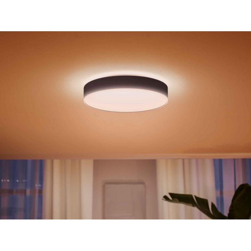 Philips - ściemnialna lampa sufitowa Hue LED/33,5W/230V 2200-6500K śr. 425 mm czarna + pilot zdalnego sterowania