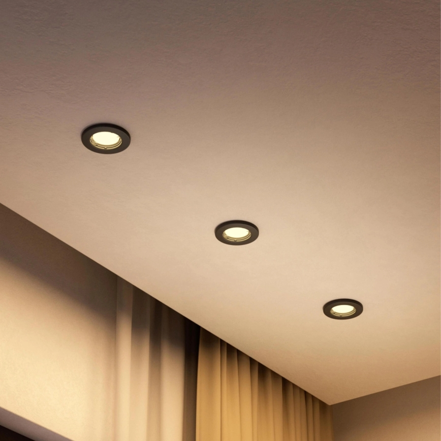 Philips - LED RGBW ściemnialna wpuszczana oprawa sufitowa PERIDOT 1xGU10/6,5W/230V 2700-6500K czarna