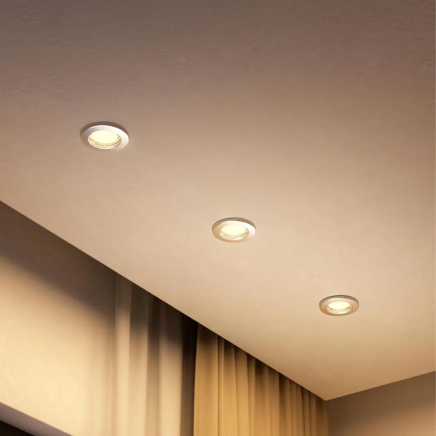 Philips - LED RGBW ściemnialna oprawa wpuszczana PERIDOT 1xGU10/6W/230V srebrna + pilot zdalnego sterowania