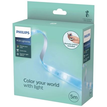Philips - LED RGBW ściemnialna taśma 5 m, 12 W/230 V + pilot zdalnego sterowania