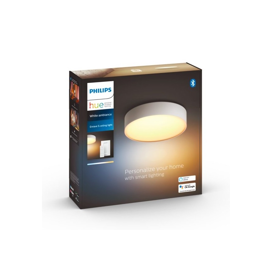 Philips - LED Plafon ściemnialny Hue LED/9,6W/230V 2200–6500K śr. 261 mm biały + pilot zdalnego sterowania