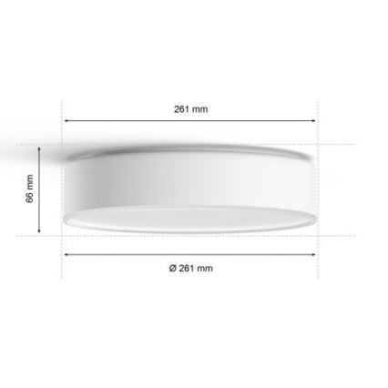 Philips - LED Plafon ściemnialny Hue LED/9,6W/230V 2200–6500K śr. 261 mm biały + pilot zdalnego sterowania