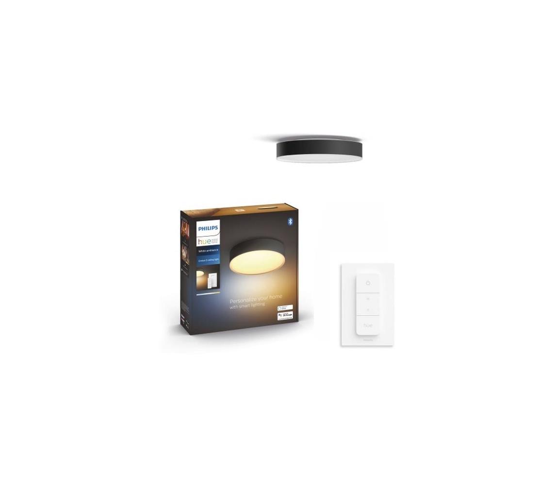 Philips -Ściemnialne oświetlenie LED Hue ENRAVE S LED/9,6W/230V śr. 261 mm czarne + pilot