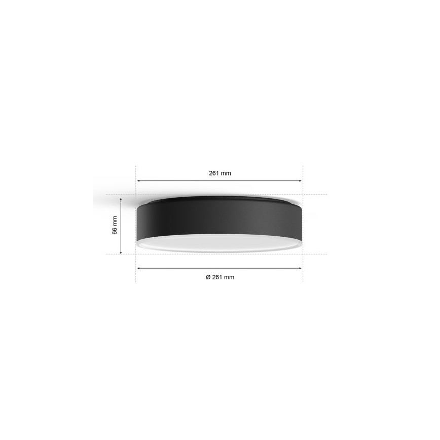 Philips - LED Plafon ściemnialny Hue LED/9,6W/230V 2200-6500K śr. 261 mm czarny + pilot zdalnego sterowania