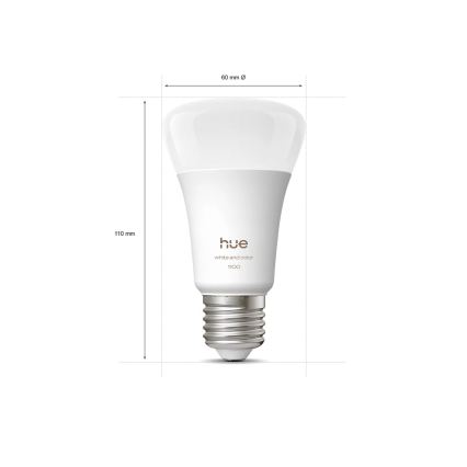 Philips - ściemnialna taśma LED RGBW Hue FLUX 3m LED/12W/230V + 2x inteligentne żarówki WHITE AND COLOR AMBIANCE E27/8,1W/230V 1000-20000K