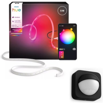Philips - ściemnialny zewnętrzny pasek LED RGBW Hue FLUX 5m LED/30W/230V 2200-6500K IP67 + czujnik ruchu