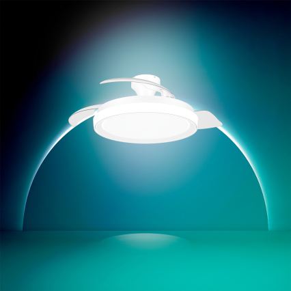 Philips - LED ściemnialna lampa sufitowa z wentylatorem BLISS LED/35W/230V biała + pilot zdalnego sterowania