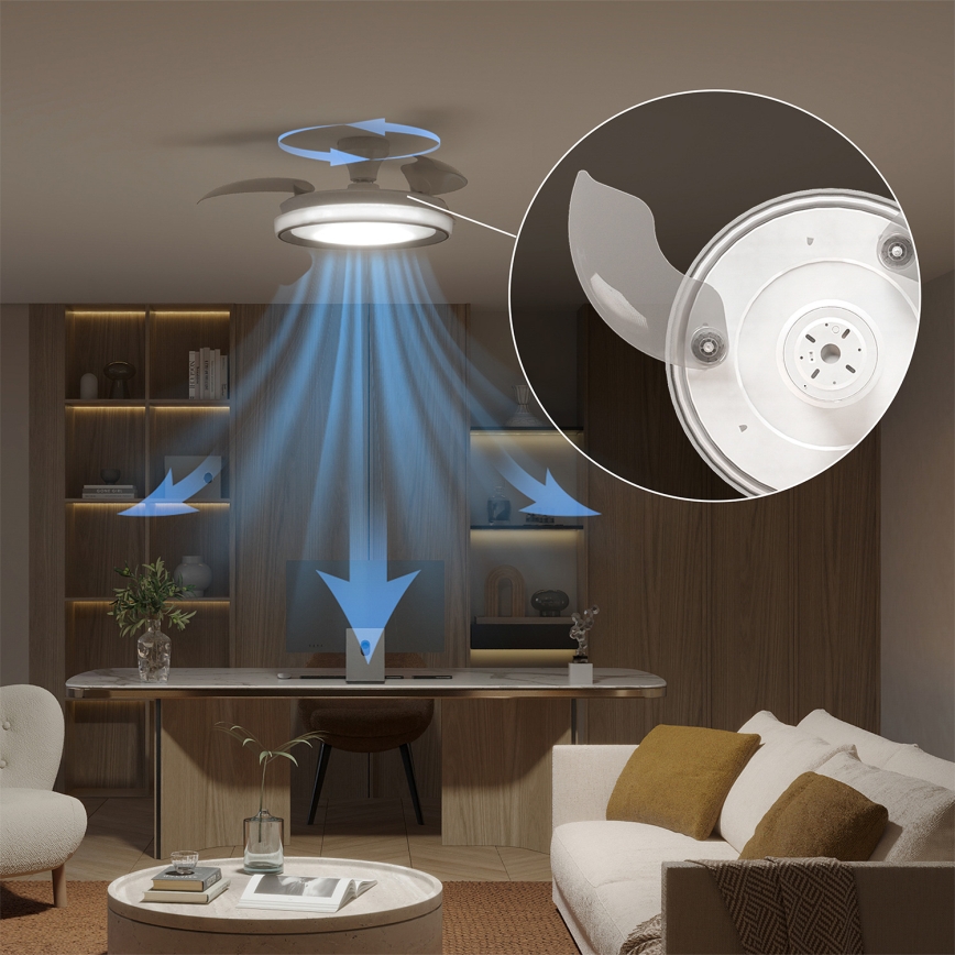 Philips - LED ściemnialna lampa sufitowa z wentylatorem BLISS LED/35W/230V biała + pilot zdalnego sterowania