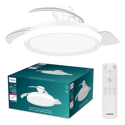 Philips - LED ściemnialna lampa sufitowa z wentylatorem BLISS LED/35W/230V biała + pilot zdalnego sterowania