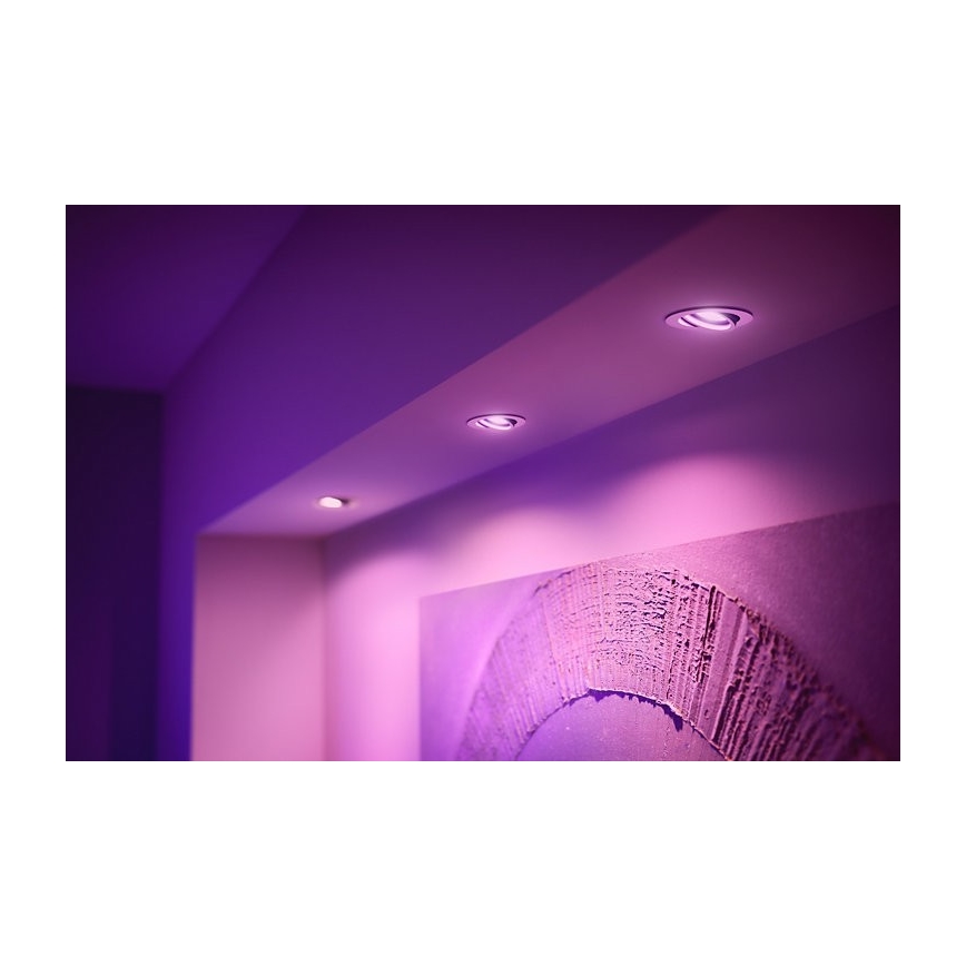 Philips - SET 3x LED RGB Ściemniane oświetlenie wpuszczane Hue CENTURA 1xGU10/5,7W/230V 2000-6500K