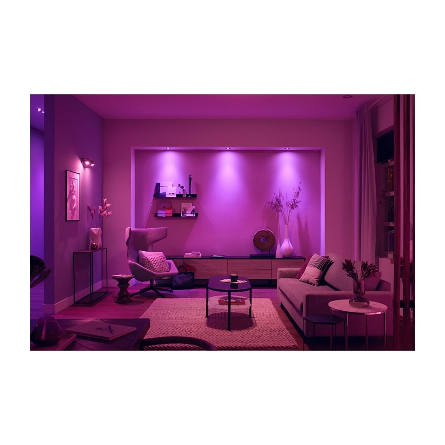 Philips - SET 3x LED RGB Ściemniane oświetlenie wpuszczane Hue CENTURA 1xGU10/5,7W/230V 2000-6500K