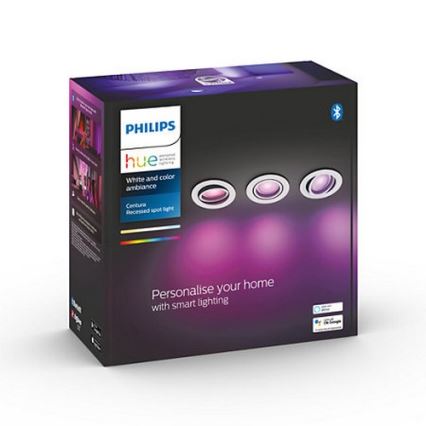 Philips - SET 3x LED RGB Ściemniane oświetlenie wpuszczane Hue CENTURA 1xGU10/5,7W/230V 2000-6500K