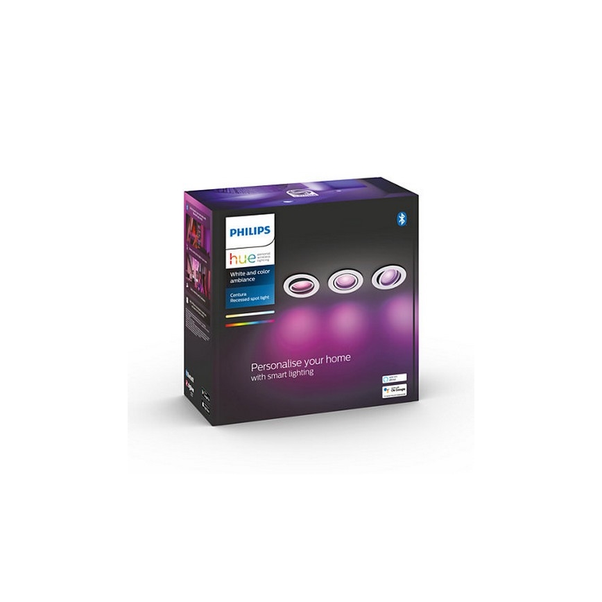 Philips - SET 3x LED RGB Ściemniane oświetlenie wpuszczane Hue CENTURA 1xGU10/5,7W/230V 2000-6500K