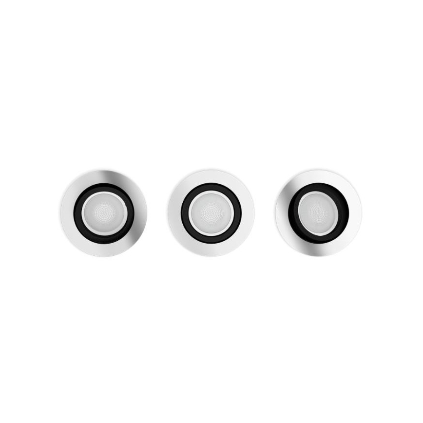 Philips - SET 3x LED RGB Ściemniane oświetlenie wpuszczane Hue CENTURA 1xGU10/5,7W/230V 2000-6500K