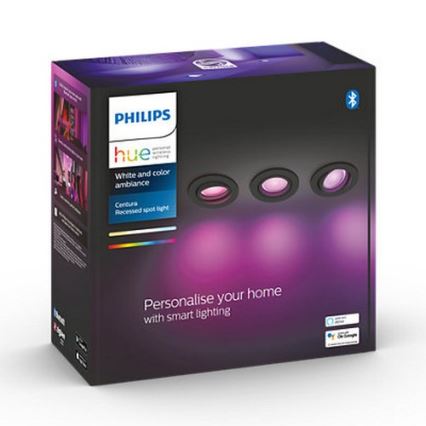 Philips - SET 3x LED RGB Ściemniane oświetlenie wpuszczane Hue CENTURA 1xGU10/5,7W/230V 2000-6500K