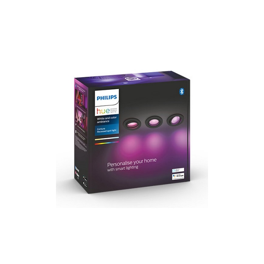 Philips - SET 3x LED RGB Ściemniane oświetlenie wpuszczane Hue CENTURA 1xGU10/5,7W/230V 2000-6500K