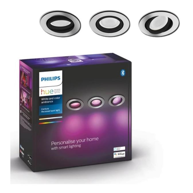 Philips - SET 3x LED RGB Ściemniane oświetlenie wpuszczane Hue CENTURA 1xGU10/5,7W/230V 2000-6500K