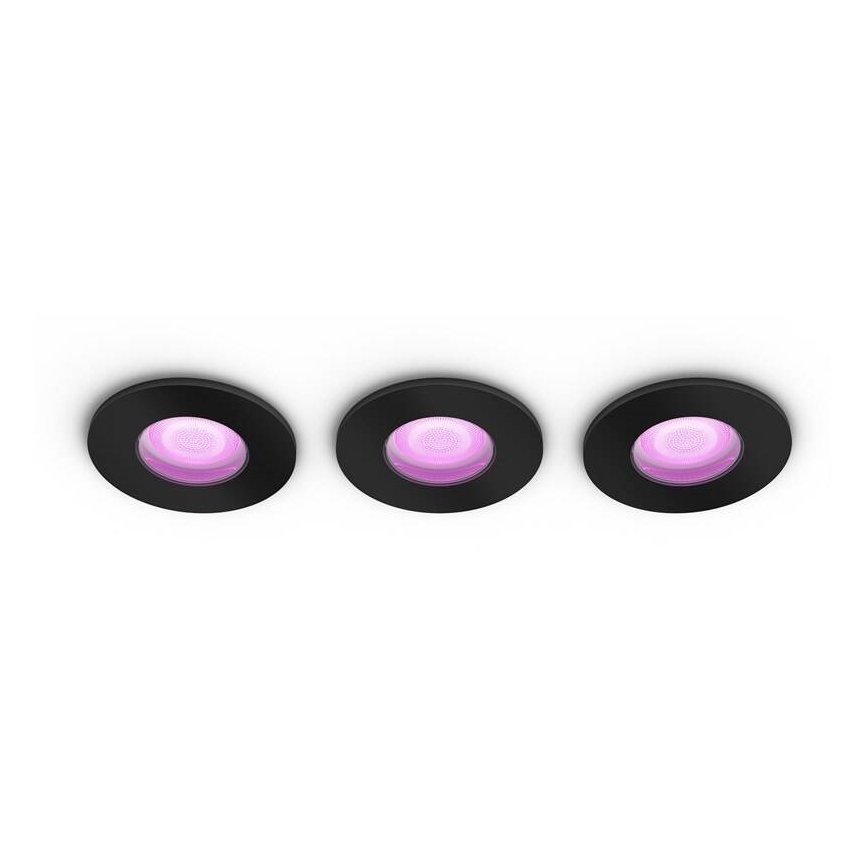 Philips -SET 3x LED RGBW Ściemnialne oświetlenie łazienkowe Hue XAMENTO 1xGU10/5,7W/230V 2200-6500K IP44