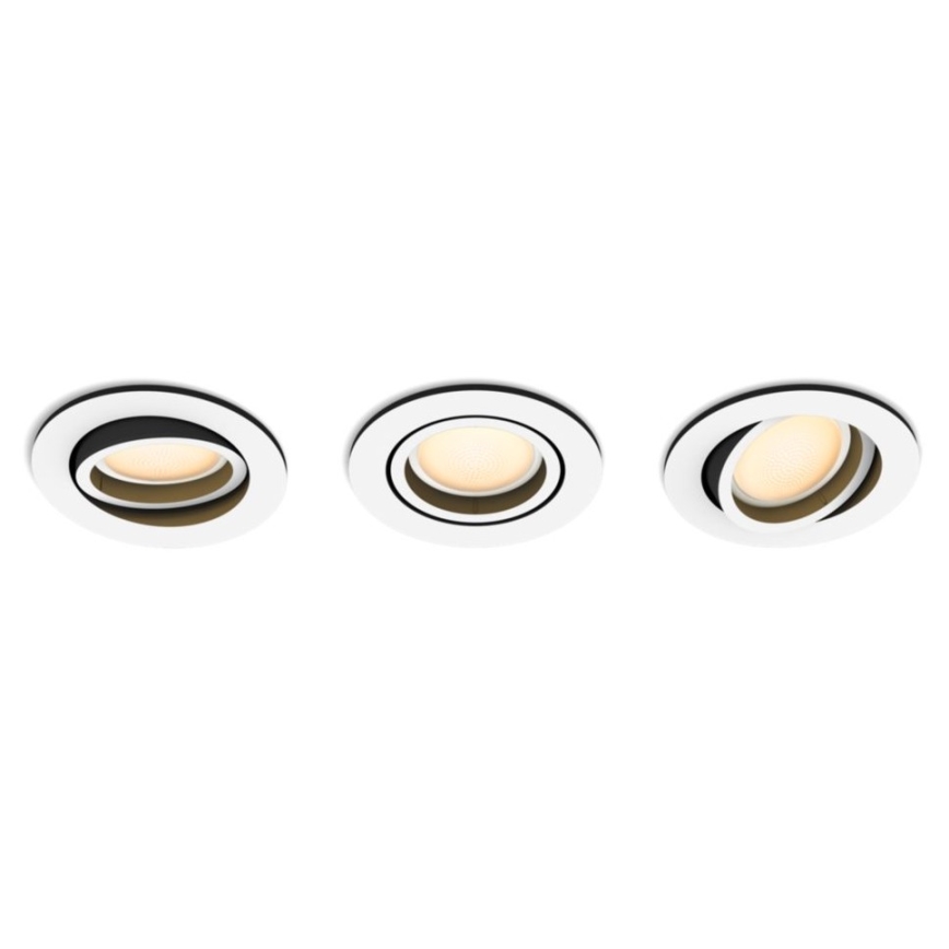 Philips - SET 3x LED Ściemniane oświetlenie wpuszczane Hue MILLISKIN 1xGU10/5,7W/230V 2200-6500K