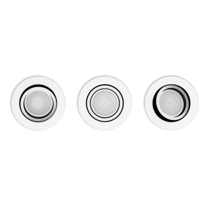 Philips - SET 3x LED Ściemniane oświetlenie wpuszczane Hue MILLISKIN 1xGU10/5,7W/230V 2200-6500K
