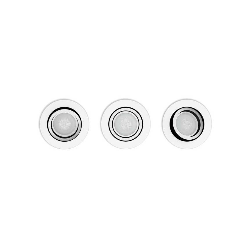 Philips - SET 3x LED Ściemniane oświetlenie wpuszczane Hue MILLISKIN 1xGU10/5,7W/230V 2200-6500K