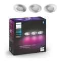 Philips-SET 3xLED RGB Ściemniane oświetlenie łazienkowe Hue XAMENTO 1xGU10/5,7W/230V IP44