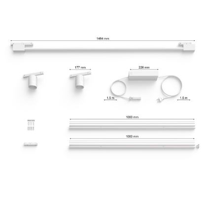 Philips - SET 3xLED RGB Ściemniane oświetlenie punktowe do systemu szynowego Hue PERIFO LED/39,9W/230V 2000-6500K