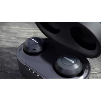 Philips TAT8505BK/00 - Słuchawki bezprzewodowe IPX4 2x 55 mAh + 560 mAh czarny