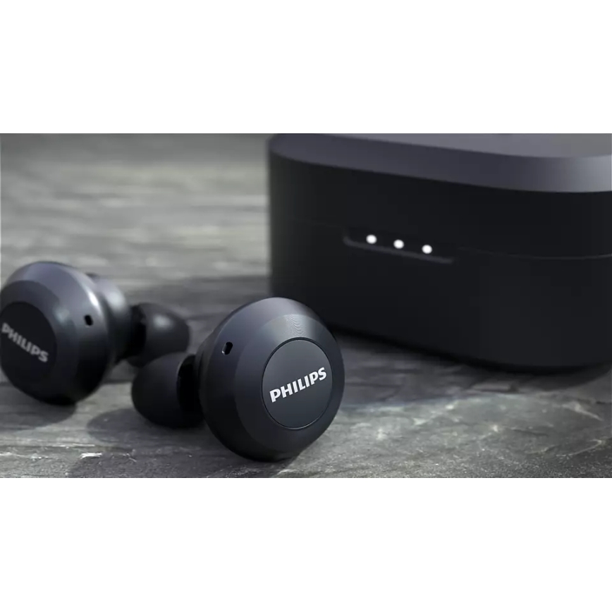 Philips TAT8505BK/00 - Słuchawki bezprzewodowe IPX4 2x 55 mAh + 560 mAh czarny