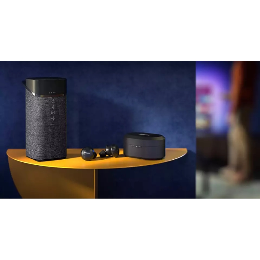 Philips TAT8505BK/00 - Słuchawki bezprzewodowe IPX4 2x 55 mAh + 560 mAh czarny