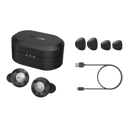 Philips TAT8505BK/00 - Słuchawki bezprzewodowe IPX4 2x 55 mAh + 560 mAh czarny