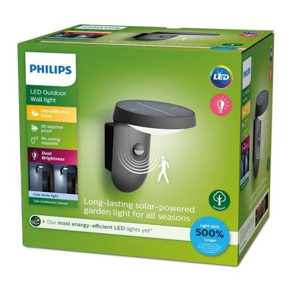 Philips - LED solarny kinkiet z czujnikiem ruchu i zmierzchu LED/1,2W/4V 1800 mAh 4000K IP44