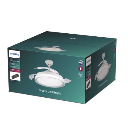 Philips - Wentylator sufitowy LED/35W/230V 5500/4000/2700K biały + pilot zdalnego sterowania