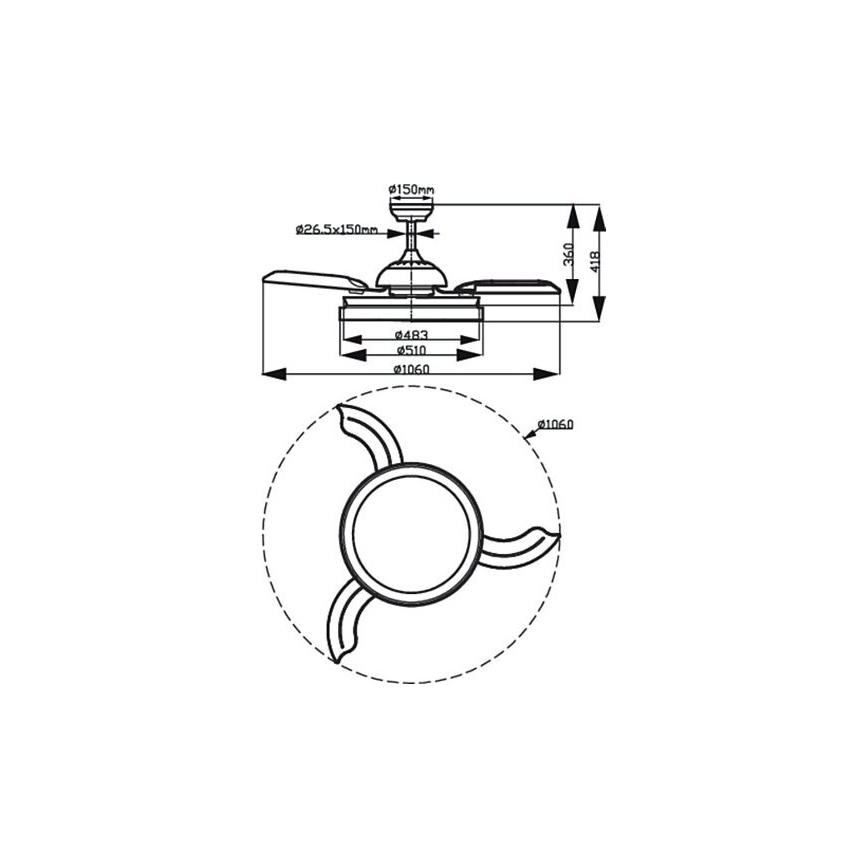 Philips - Wentylator sufitowy LED/35W/230V 5500/4000/2700K biały + pilot zdalnego sterowania