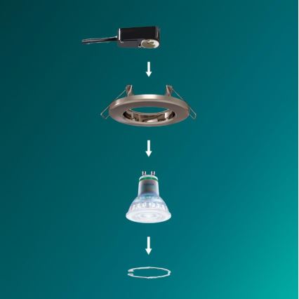 Philips - Wpuszczana oprawa sufitowa PERIDOT 1xGU10/7W/230V srebrna