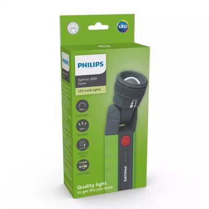 Philips X30ZOOMX1 - LED Ściemnialna latarka akumulatorowa XPERION LED/6W/3,7V 1000 lm 2500 mAh IP54